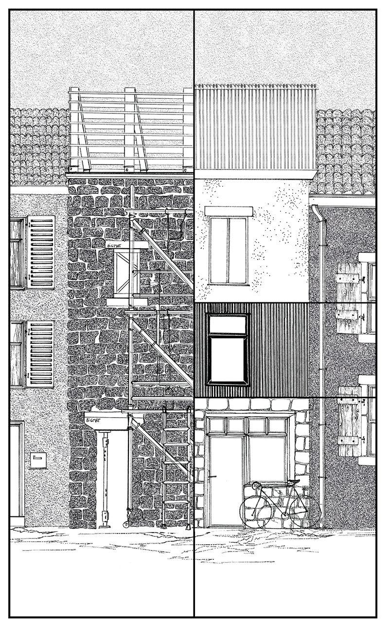 Illustration 2 © Violette Soleilhac  Description: Stage 1 – Structural work by the lessor (left) / Stage 2: Sale and finishing work by the buyers (right).